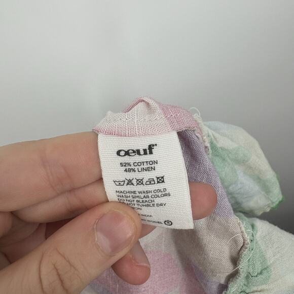 Oeuf Dress Girls 6-7 Years Cotton Linen Freesia Party Colorful Luxury Retro Tier - Picture 3 of 8